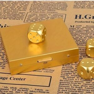 Gold Dice Set with Case